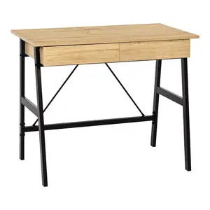 375-000007 Биро Lione oak-black 90x50x75cm