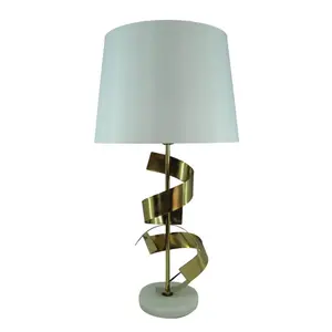 300-000017 Lighted Inart ламба златен метал-бела