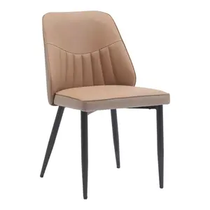 360-000002 Стол Onyer кафено-сив со црни метални ногарки 48x60x83cm