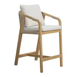 228-000029 Барски стол Luciana природно дрво-беж ткаенина 68x55x97.5cm