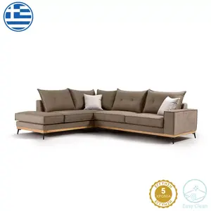 168-000010 Luxury II аголна софа десен агол мока-крем ткаенина