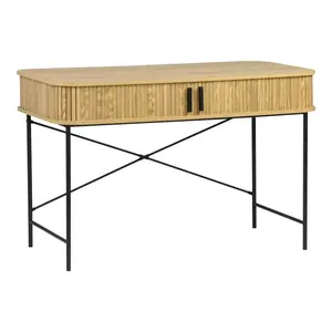 260-000024 Конзола Scandi MDF/Метал во природна боја со црни метални нозе 120x60x76.5cm