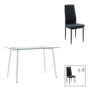 200-001157 Трпезариски сет Quana-Parker Clear стакло 120x70x75cm