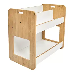 120-000419 Полица Dovere Природно дрво-Бела 56x34x55cm
