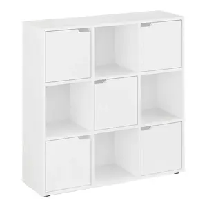 184-000113 Полица за книги Bookel – Бела 88.5x27.5x89.3cm