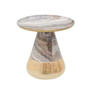 115-003178 Помошна маса Boundar Inart Сива/Златна