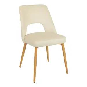 357-000002 Murde chair беж сомотска ткаенина и метални ногарки во природна нијанса 48.5x61x89cm