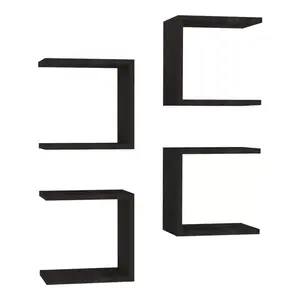 120-000563 Perari ѕидни полици сет 4 парчиња темен орев