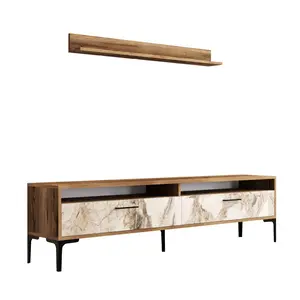 845HCT3097 Тв комода Istanbul - Walnut, White Marble