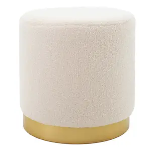 257-000007 Табуретка Dash boucle крем-златна D35x35cm