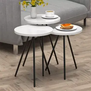 FD-3PCTS-002 Сет 3 масички Дора Бели