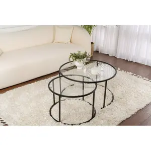 706CLN1143 Клуб маса Black-Transparent-80-60
