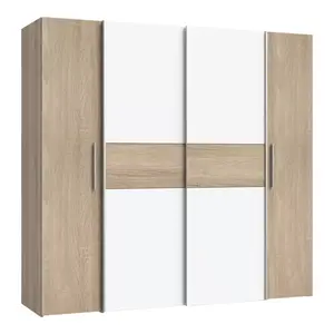 318-000002 Плакар Closet 4 врати сонома Бела Меламин200x61.5x190.5cm