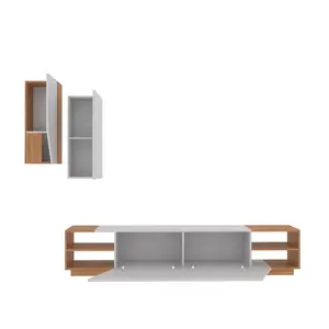 788DEC3089 Тв комода Zebra - White, Teak