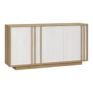 318-000038 Chesto меламински буфет во бела и дабова боја 169.2x42x87cm