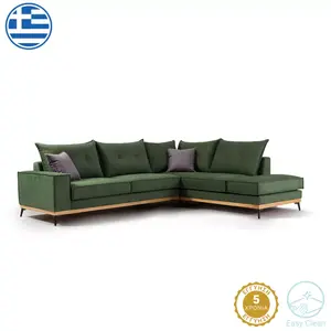 168-000001 Luxury II аголна софа лев агол цијанус-јаглен ткаенина