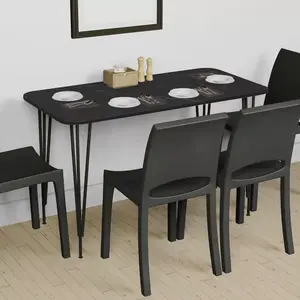 FD-60120KT-003 Трпезариска маса Тригона Темен Мермер
