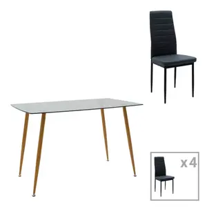 200-001164 Трпезариски сет Chloe-Parker темна сива 120x70x75cm