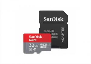 MEMORY CARD SANDISK MICRO-SDXC UHS-I 32GB ULTRA A1C10 w/adapter 120mb/s SDSQUA4-032G-GN6MA