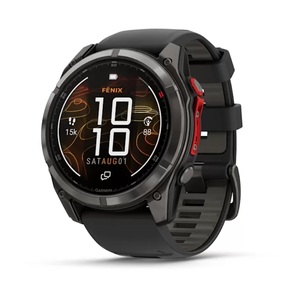GARMIN Fenix 8 Pro – 51 mm, MicroLED Sapphire, Carbon Gray DLC Titanium, Black/Pebble Gray Silicone Band, 010-03380-01