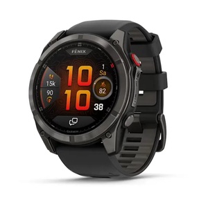 GARMIN Fenix 8 Pro – 47 mm, AMOLED, Sapphire, Carbon Gray DLC Titanium, Black/Pebble Gray Silicone Band, 010-03198-01