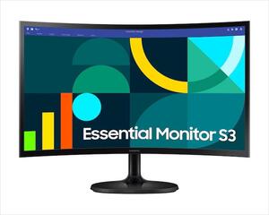 MONITOR 24" SAMSUNG Essential S3 S24D364GAU Curved, 1920x1080 VA, VGA, HDMI, 100Hz, Black