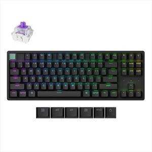 KEYBOARD MECHANICAL KEYCHRON K8 HE, RGB, Gateron Double-Rail Magnetic Nebula Switch, (2.4 GHz&BT, USB-C), Black, K8H-J1