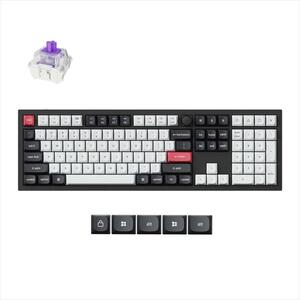 KEYBOARD MECHANICAL KEYCHRON Q6 HE QMK/VIA RGB, Gateron Double-Rail Magnetic Nebula Switch, Multi-Device (2.4Ghz & BT), Black, Q6H-M1