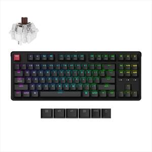 KEYBOARD MECHANICAL KEYCHRON C3 PRO 8K TKL QMK/VIA RGB HS Keychron Super Brown switch,  Black , C3PX-H3