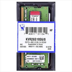 RAM SO DIMM DDR4 8GB 2666MHz KINGSTON CL19 KVR26S19S6/8