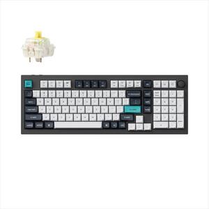 KEYBOARD MECHANICAL KEYCHRON Q5 MAX QMK/VIA RGB Al. body, HS Gateron Jupiter Banana, 2.4 GHz & BT, Carbon Black, w/knob, Q5M-M4