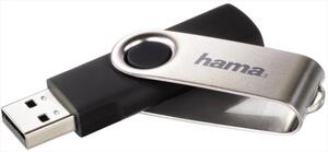 USB Flash Drive 2.0 64GB HAMA ROTATE, 10MB/S, BLACK, 00104302
