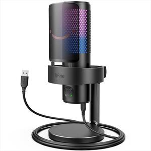 MICROPHONE FIFINE A9 RGB Polar Patterns, w/ARM, USB Type-C, 2.0m cable, Black, A9