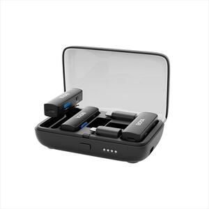 MICROPHONE WIRELESS SYSTEM BOYA LINK ALL IN ONE, 2xMIC, USB-C, Lightning, and 3.5mm receiver, black