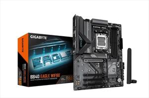 MB AM5 B840 EAGLE WIFI6E GIGABYTE 4xDDR5 8200Mhz (O.C), HDMI, DP, 1x PCI-Ex16 4.0,2x PCI-Ex4 3.0,1x PCI-Ex1 3.0 3xM.2,4xSATA3, 2.5G LAN, Wi-Fi 6E,BT 5.3