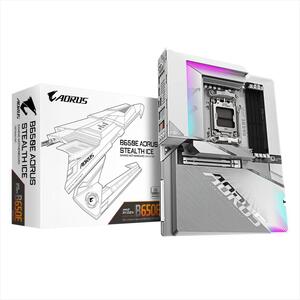 MB AM5 B650E AORUS STEALTH ICE GIGABYTE 4xDDR5 8000Mhz (O.C), HDMI, PCI-Ex16 5.0, M.2 PCIe 5.0, 2xM.2 4.0, 4xSATAIII, Wi-Fi 7, BT 5.4