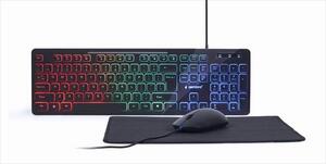 COMBO KEYBOARD MOUSE AND MOUSEPAD WIRED GEMBIRD RGB, Black, KBS-UML-01