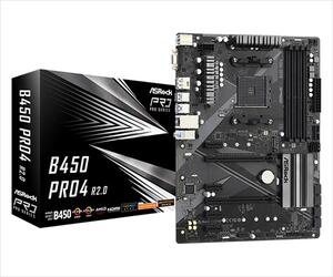 MB AM4 B450 Pro4 R2.0 ASROCK 4xDDR4 3200Mhz (O.C), 2xPCIex16, 4xPCIex1, HDMI, DP, VGA, 6xSATAIII, 2xM.2, 2xUSB 3.1 Gen2, 6xUSB 3.1 Gen1,4x USB 2.0/1