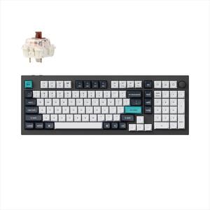 KEYBOARD WIRELESS MECHANICAL KEYCHRON Q5 MAX QMK/VIA RGB Al. body, HS Gateron Jupiter Brown, 2.4 GHz & BT, Carbon Black, w/knob, Q5M-M3