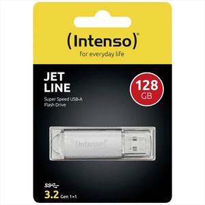 USB Flash Drive 3.2 Gen1 128GB INTENSO ЈЕТ LINE, Silver, 3541491