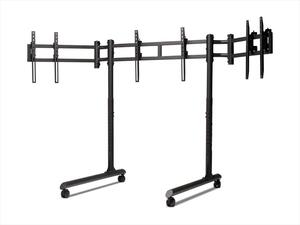 GAMING WHEEL MONITOR STAND ROUND TUBE FREESTANDING TRIPLE NEXT LEVEL RACING, 3x43" MAX, 70kg MAX, NLR-R011