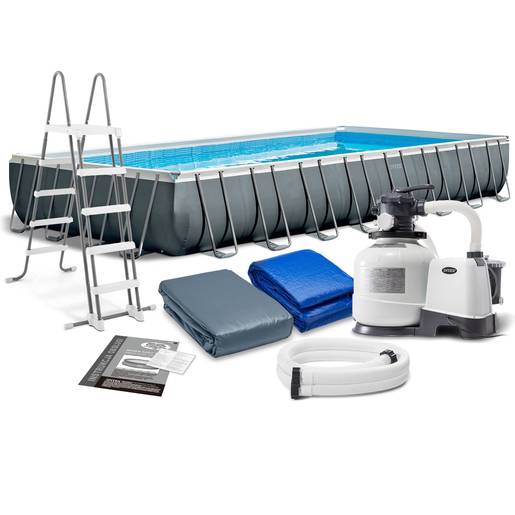 INTEX 26374 Ultra XTR Frame 975х488х132 cm co песочна филтер пумпа, скали, покривка и подлога
