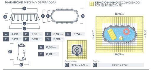 INTEX 26796 Prism Oval Frame 503x274x122 cm со филтер пумпа монтажен базен