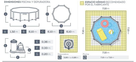 Intex 26756 Prism Frame 610х132cm монтажен базен