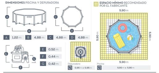 Intex 26326 Ultra XTR Frame 488x122cm монтажен базен со песочна пумпа