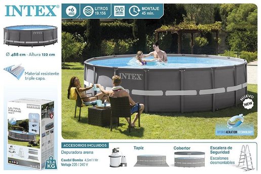 Intex 26326 Ultra XTR Frame 488x122cm монтажен базен со песочна пумпа