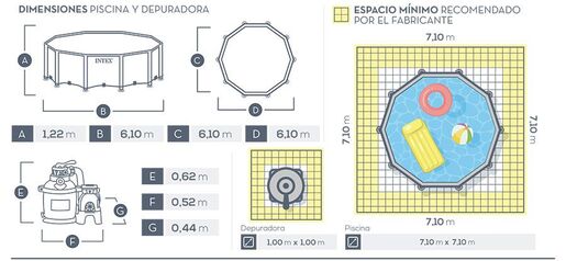 Intex 26334 Ultra XTR Frame 610x122cm монтажен базен со песочна пумпа