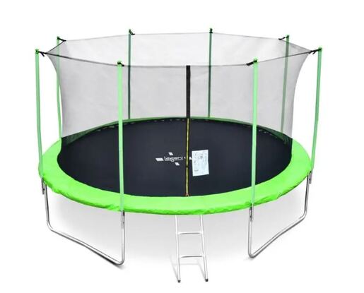 LEGONI 366cm FUN трамполина зелена со заштитна мрежа и скали