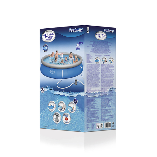 BESTWAY 57313 457x84cm базен на надувување со филтер пумпа