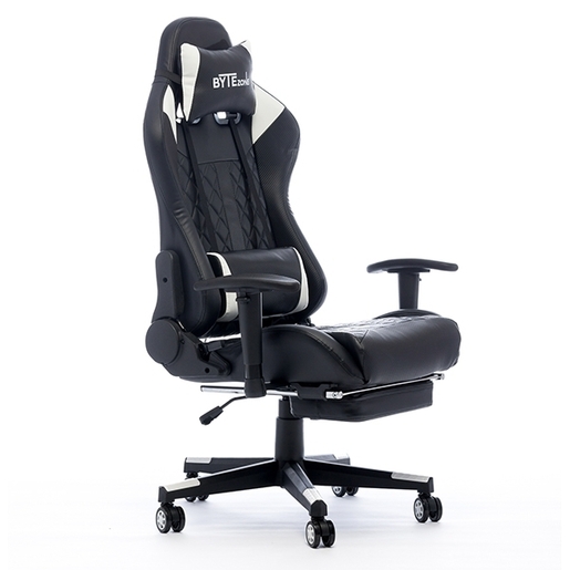 Bytezone Carbon gaming стол, перница за масажа, bluetooth звучници црна